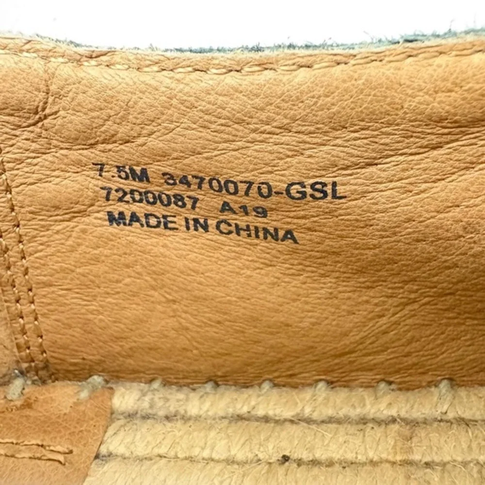 Frye Isbel Espadrille Loafer Women's 7.5M Metallic Bronze Gold Leather Slip-On